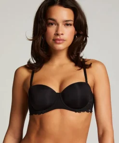 Angie Padded Strapless Underwired Bra - Black