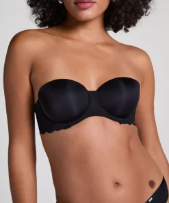 Angie Padded Strapless Underwired Bra - Black
