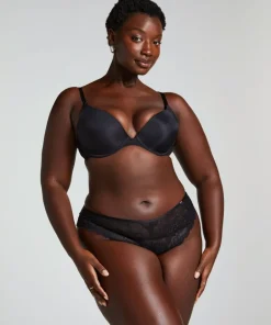 Angie Padded Underwired Push-Up Bra - Black