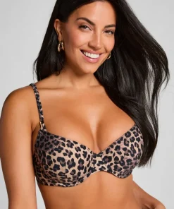 Animalia Padded Underwired Bikini Top - Brown