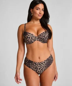 Animalia Padded Underwired Bikini Top - Brown