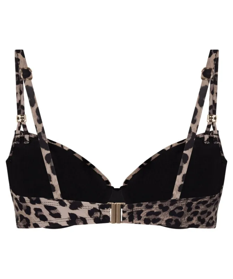 Animalia Padded Underwired Bikini Top - Brown