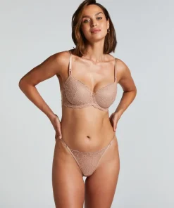 Anya Padded Underwired Bra - Brown