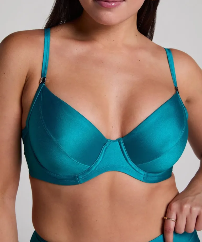 Aqua Non-Padded Underwired Bikini Top - Blue