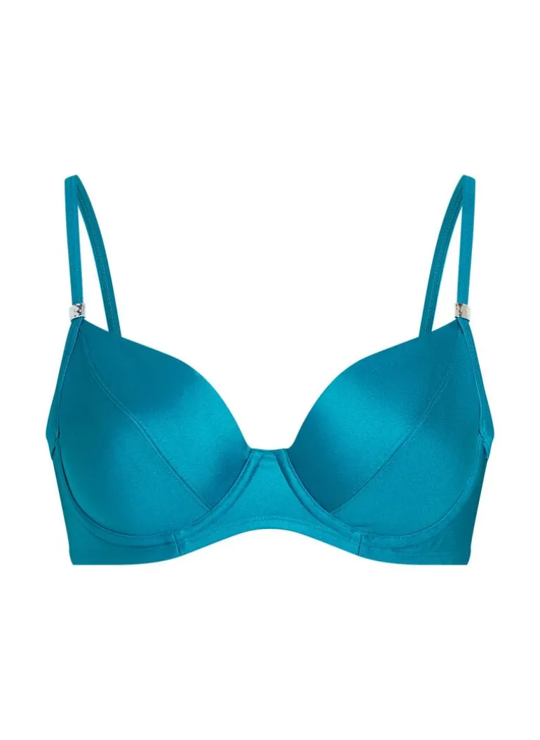Aqua Non-Padded Underwired Bikini Top - Blue