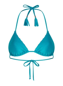 Aqua Triangle Bikini Top - Blue