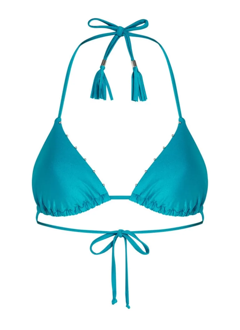 Aqua Triangle Bikini Top - Blue