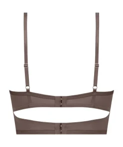 Arabella Padded Underwired Longline Bra - Brown