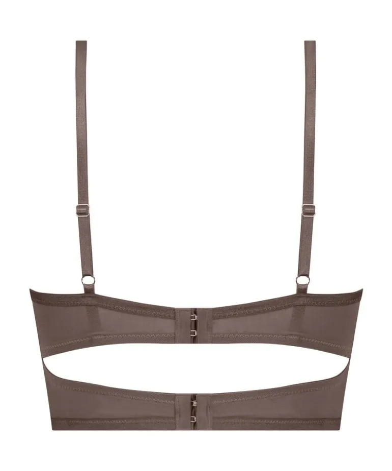 Arabella Padded Underwired Longline Bra - Brown