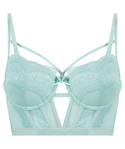 Ashley Padded Underwired Longline Bra - Blue