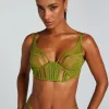 Billie Non-Padded Longline Underwired Bra - Green