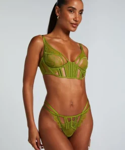 Billie Non-Padded Longline Underwired Bra - Green