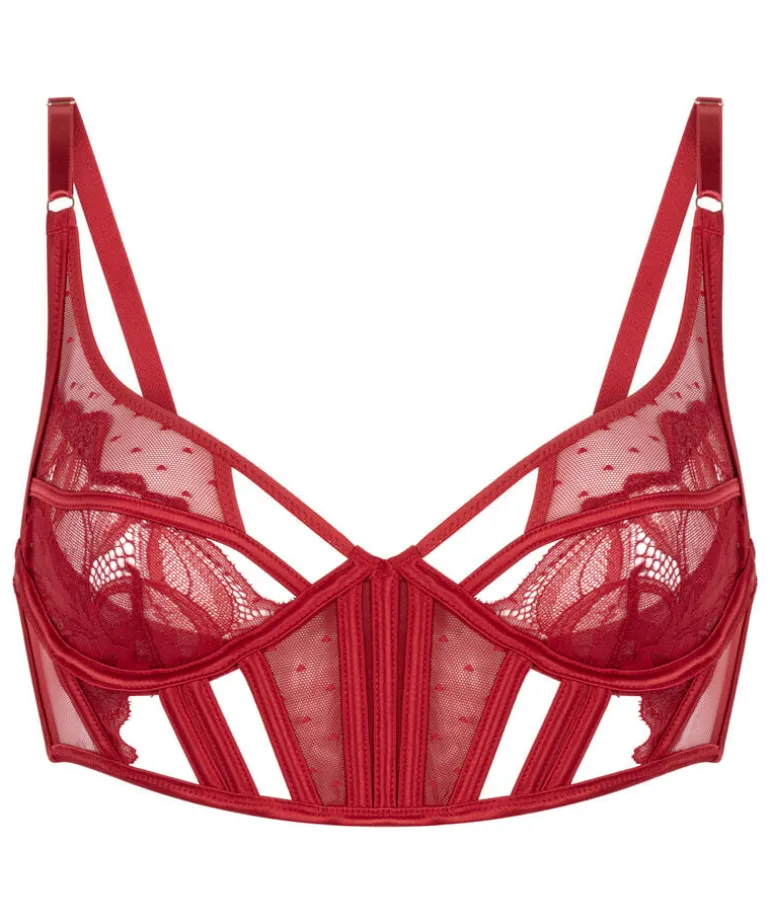 Billie Non-Padded Longline Underwired Bra - Red