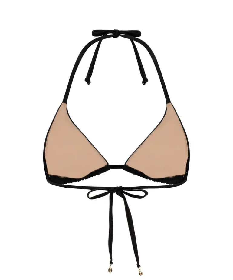 Boho Triangle Bikini Top - Black