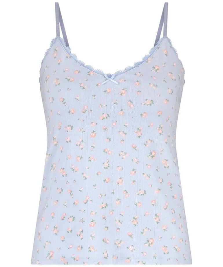 Cami Lace Top Pointelle - Blue
