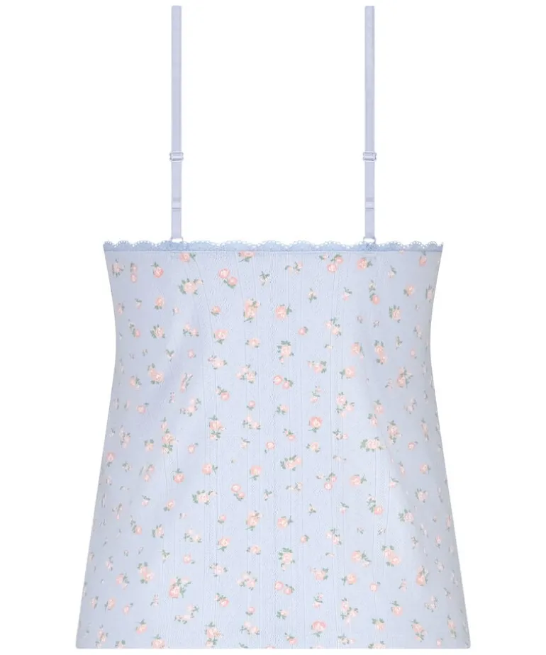 Cami Lace Top Pointelle - Blue