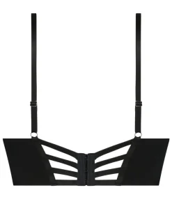 Char Padded Underwired Longline Push-Up Bra - Black