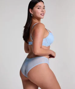 Cherry Padded Underwired Bra - Blue