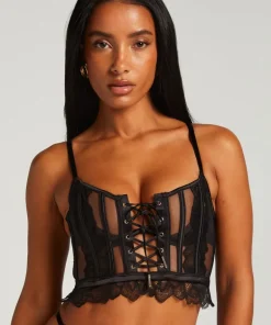 Cierra Non-Padded Underwired Longline Bra - Black
