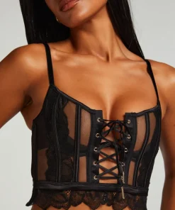Cierra Non-Padded Underwired Longline Bra - Black