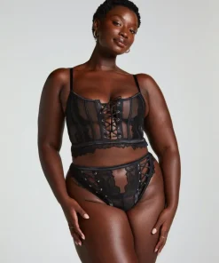 Cierra Non-Padded Underwired Longline Bra - Black