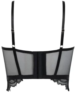 Cierra Non-Padded Underwired Longline Bra - Black
