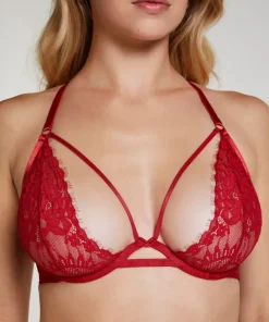 Cinnamon Non-Padded Underwired Bra - Red
