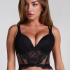 Coco Padded Underwired Longline Push-Up Bra - Black