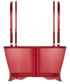 Coco Padded Underwired Longline Push-Up Bra - Red