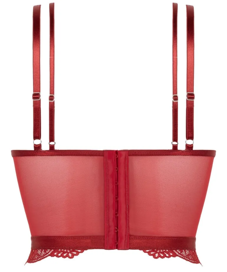 Coco Padded Underwired Longline Push-Up Bra - Red