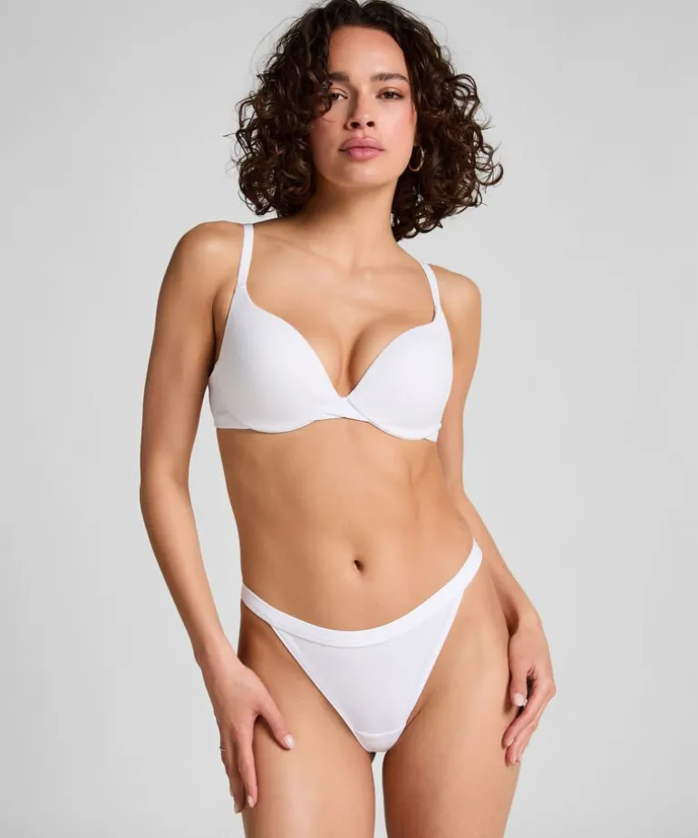 Cotton Padded Underwired Push-Up Bra - White