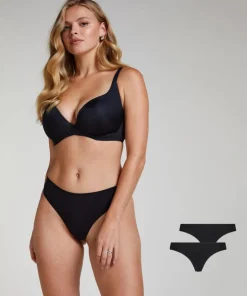2 Cotton Thongs Kim - Black