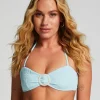 Crinkle Bandeau Bikini Top - Blue