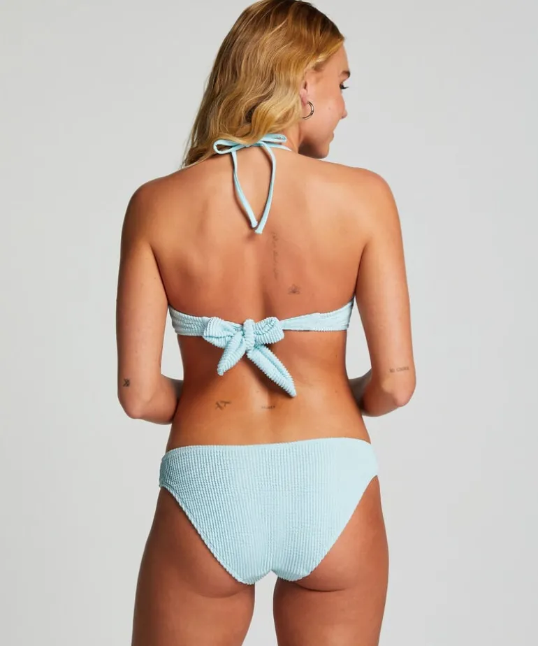 Crinkle Bandeau Bikini Top - Blue