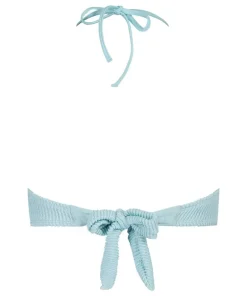 Crinkle Bandeau Bikini Top - Blue