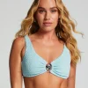 Crinkle Bikini Crop top - Blue