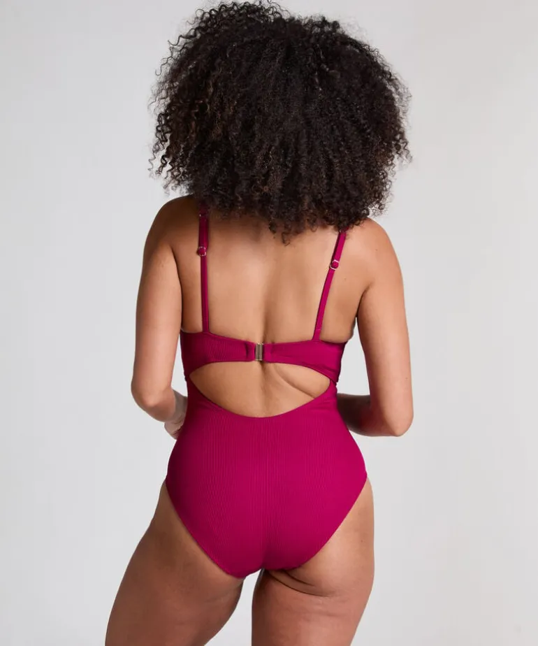 Crinkle Ring Bathingsuit - Red