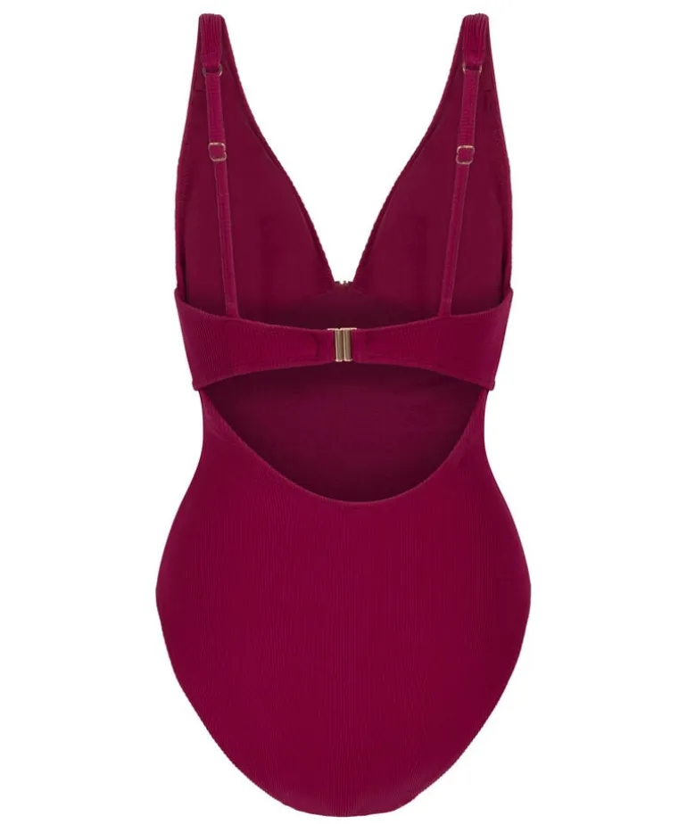 Crinkle Ring Bathingsuit - Red