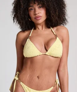Crochet Cheeky Tanga Bikini Bottoms - Yellow