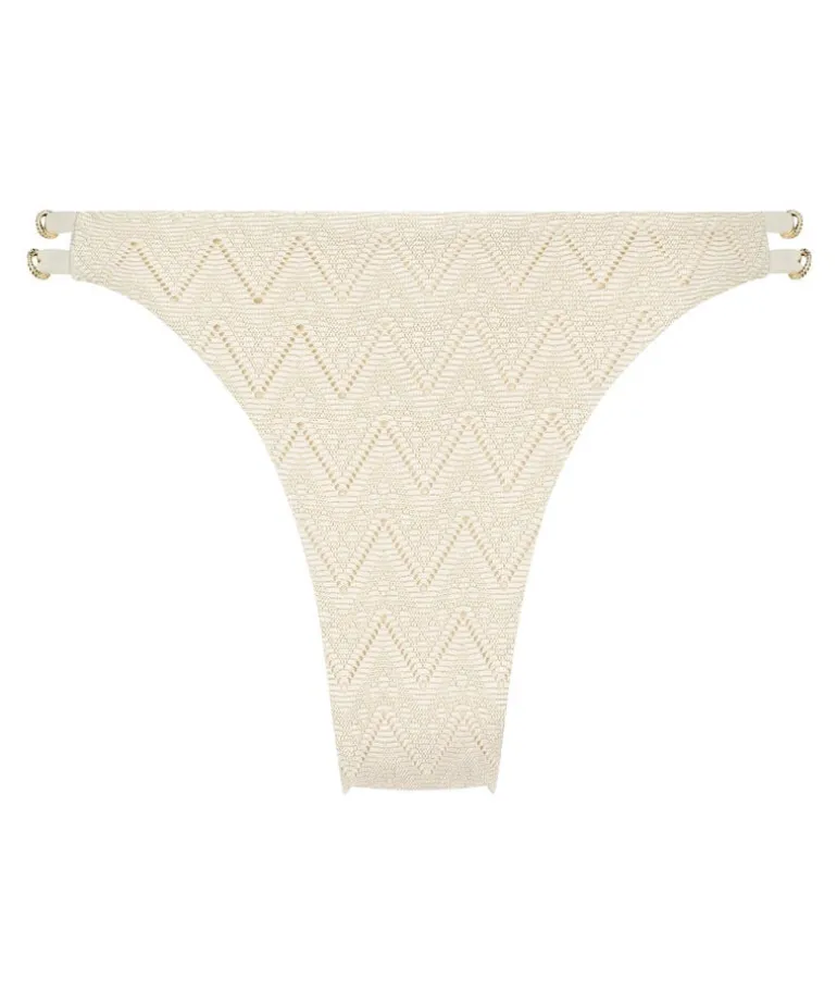 Crochet Cheeky Tanga Bikini Bottoms - White
