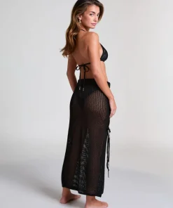 Crochet Midi Skirt - Black