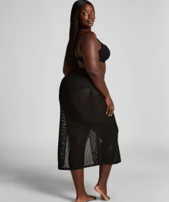Crochet Midi Skirt - Black