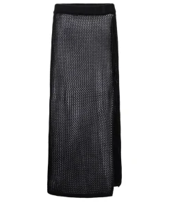 Crochet Midi Skirt - Black