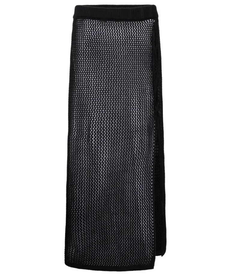 Crochet Midi Skirt - Black