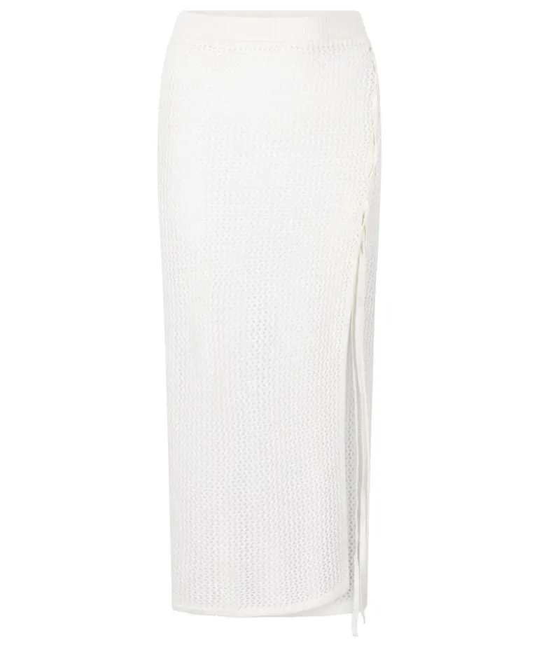 Crochet Midi Skirt - White