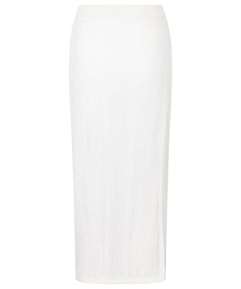 Crochet Midi Skirt - White