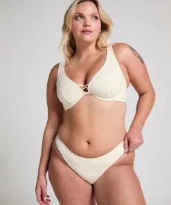 Crochet Non-Padded Underwired Bikini Top - White