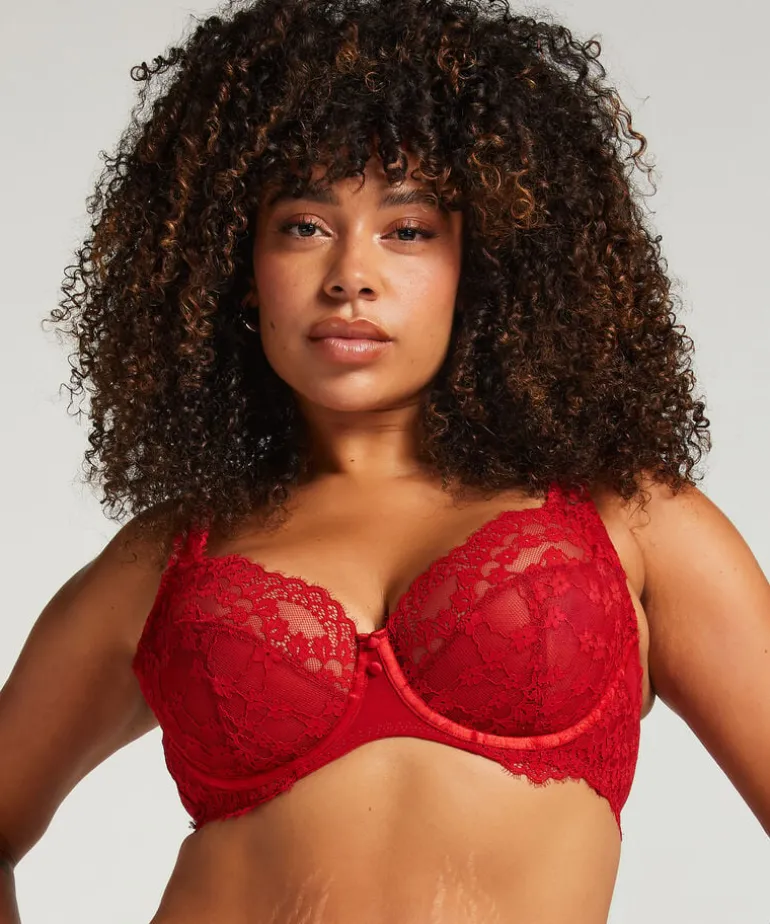 Daisy Non-Padded Underwired Bra - Red