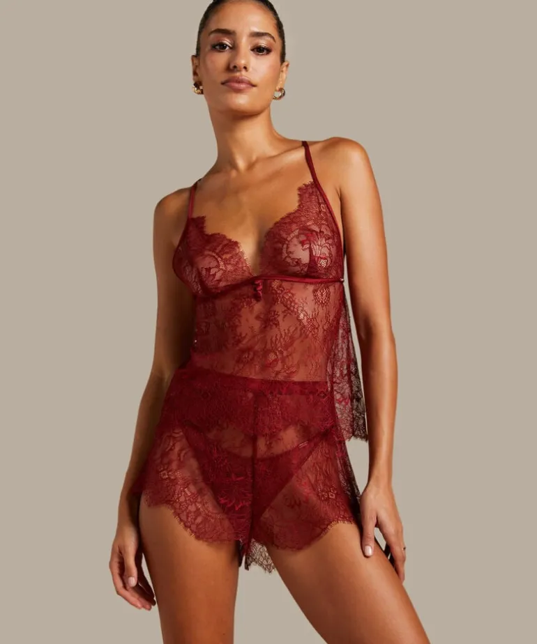 Delphine Lace Cami - Red