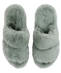 Double Strap Lady Slippers - Green